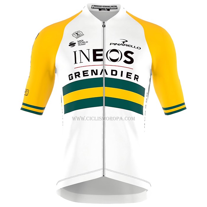 2023 Ropa Ciclismo INEOS Grenadiers AMarillo Mangas Cortas y Culotte Corto